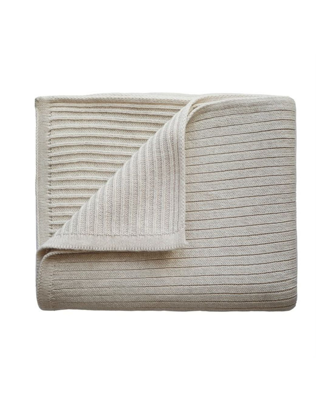 Mushie, Babyfilt, Ribbad Beige Melange