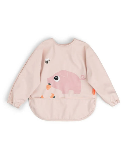 Tiny Farm, Bib with Sleeves, Powder