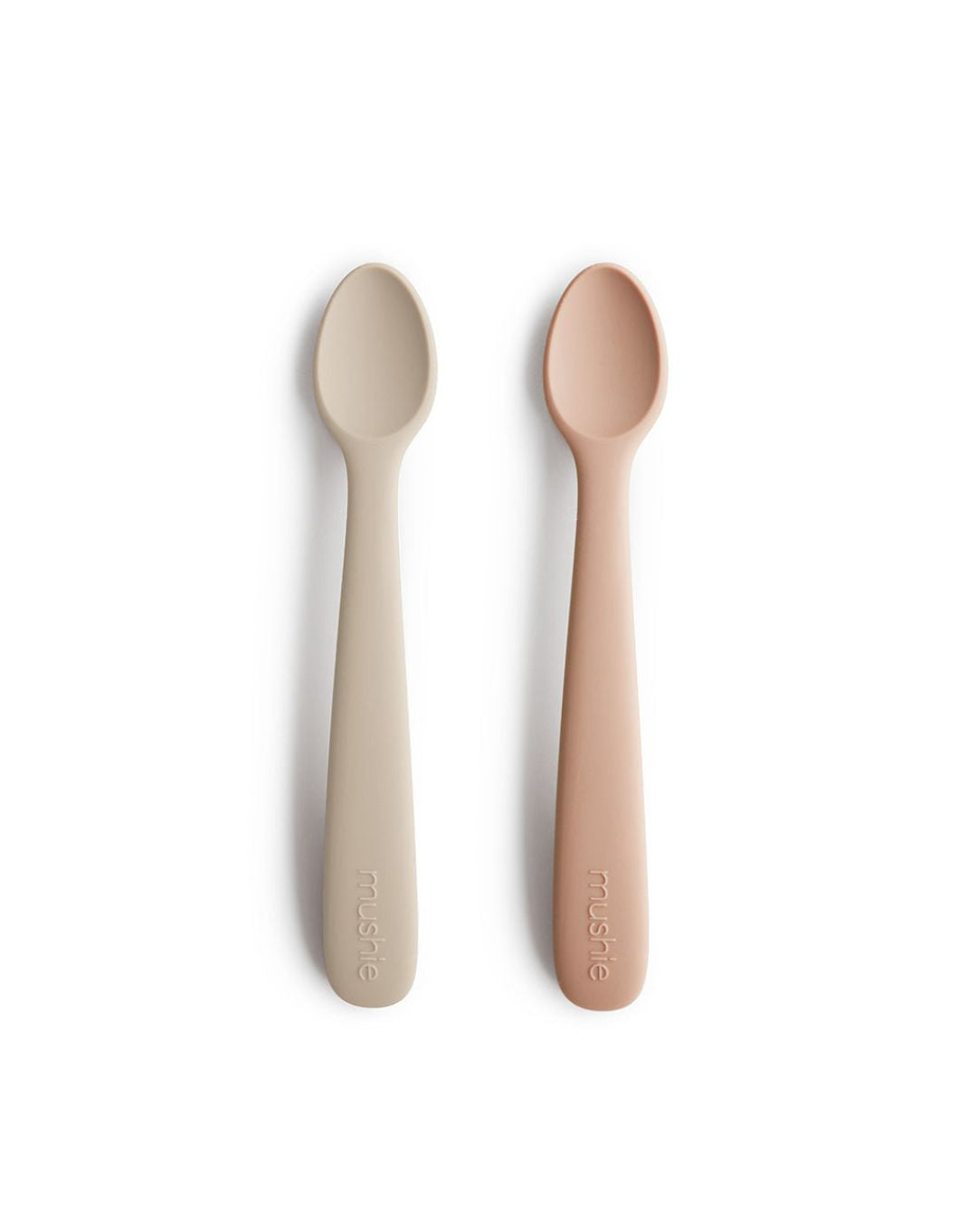 Mushie, Silicone Spoon Set 2pcs, Blush/Shifting Sand