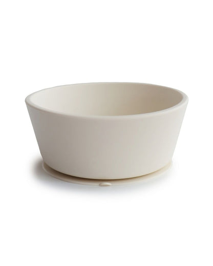 Mushie Silicone Bowl with Suction Cup, Ivory