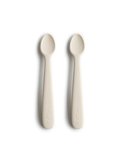 Mushie, Silicone Spoon Set 2pcs, Ivory