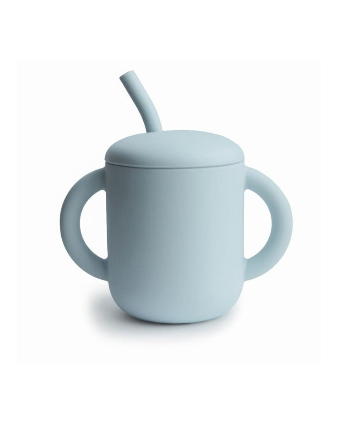 Mushie, Silicone Straw Mug, Powder Blue