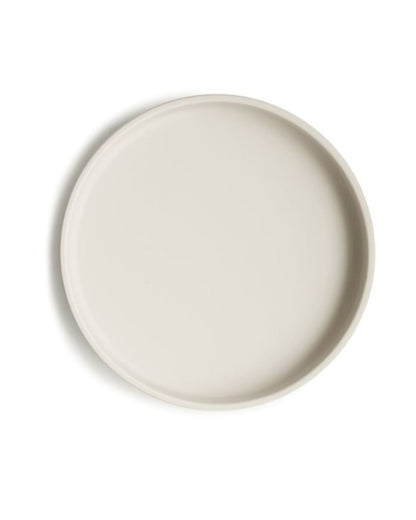 Mushie Silicone plate with suction cup, Classic Ivory