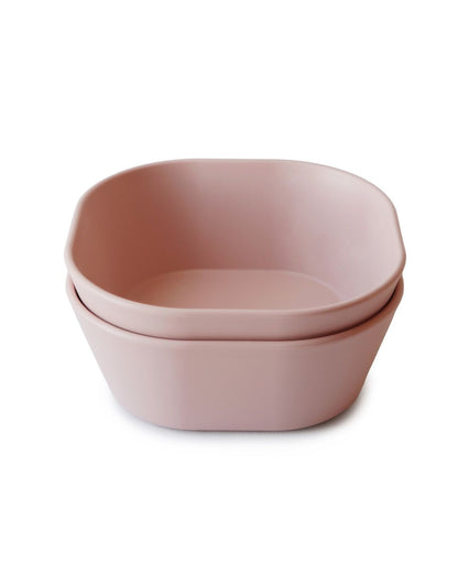 Mushie, Bowl 2pcs, Square Blush