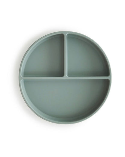Mushie, Silicone plate with suction cup, Cambridge Blue