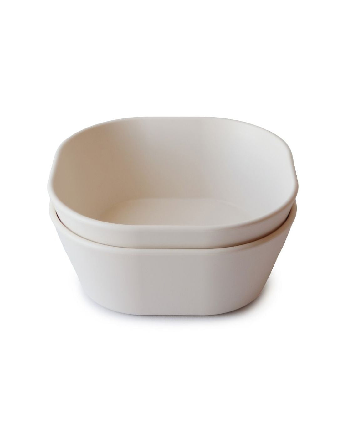 Mushie, Bowl 2pcs, Square Ivory