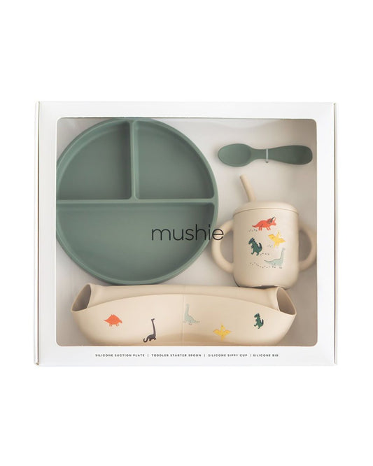 Mushie, Silicone Dinnerware Set, Dino