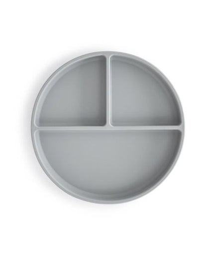 Mushie, Silicone Plate with Suction Cup, Stone