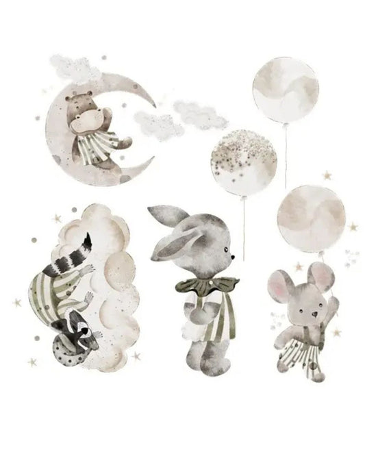 Wall Sticker Set 100x100 cm, Moon Dreamers