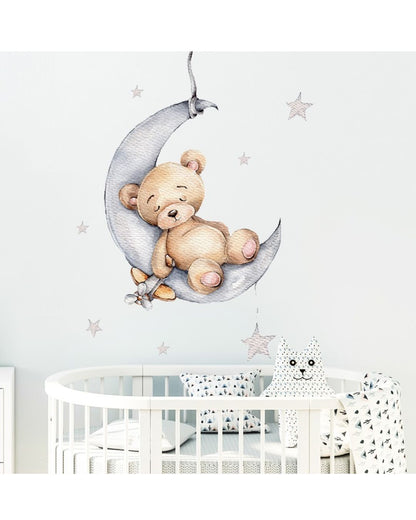 Wall sticker 50x100cm, Teddy Bear on the Moon