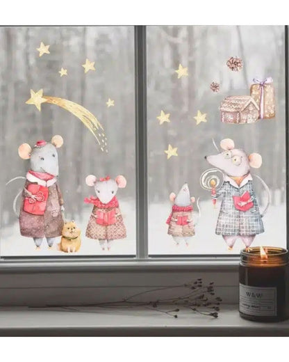 Wall sticker 30x60, Christmas Mice