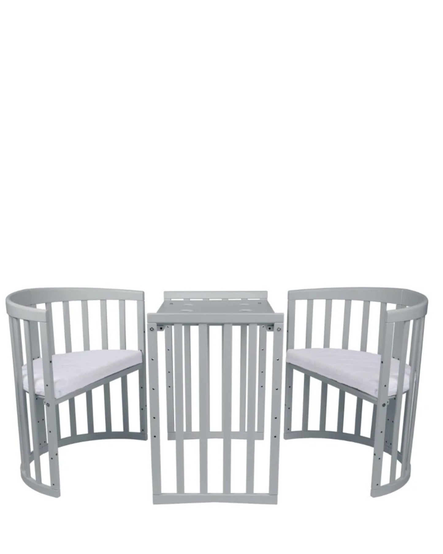 Waldin, Oval Pinnasänky 7in1 + Patja, Grey