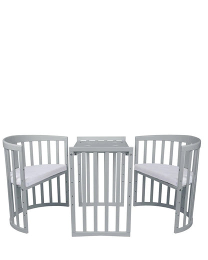 Waldin, Oval Pinnasänky 7in1 + Patja, Grey