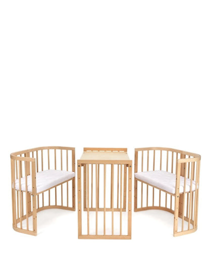 Waldin, Cot 7in1 + Mattress, Natural Wood