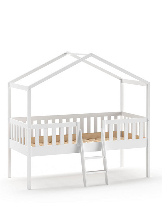 Vipack, Dallas House Bed 90x200 cm, Vit