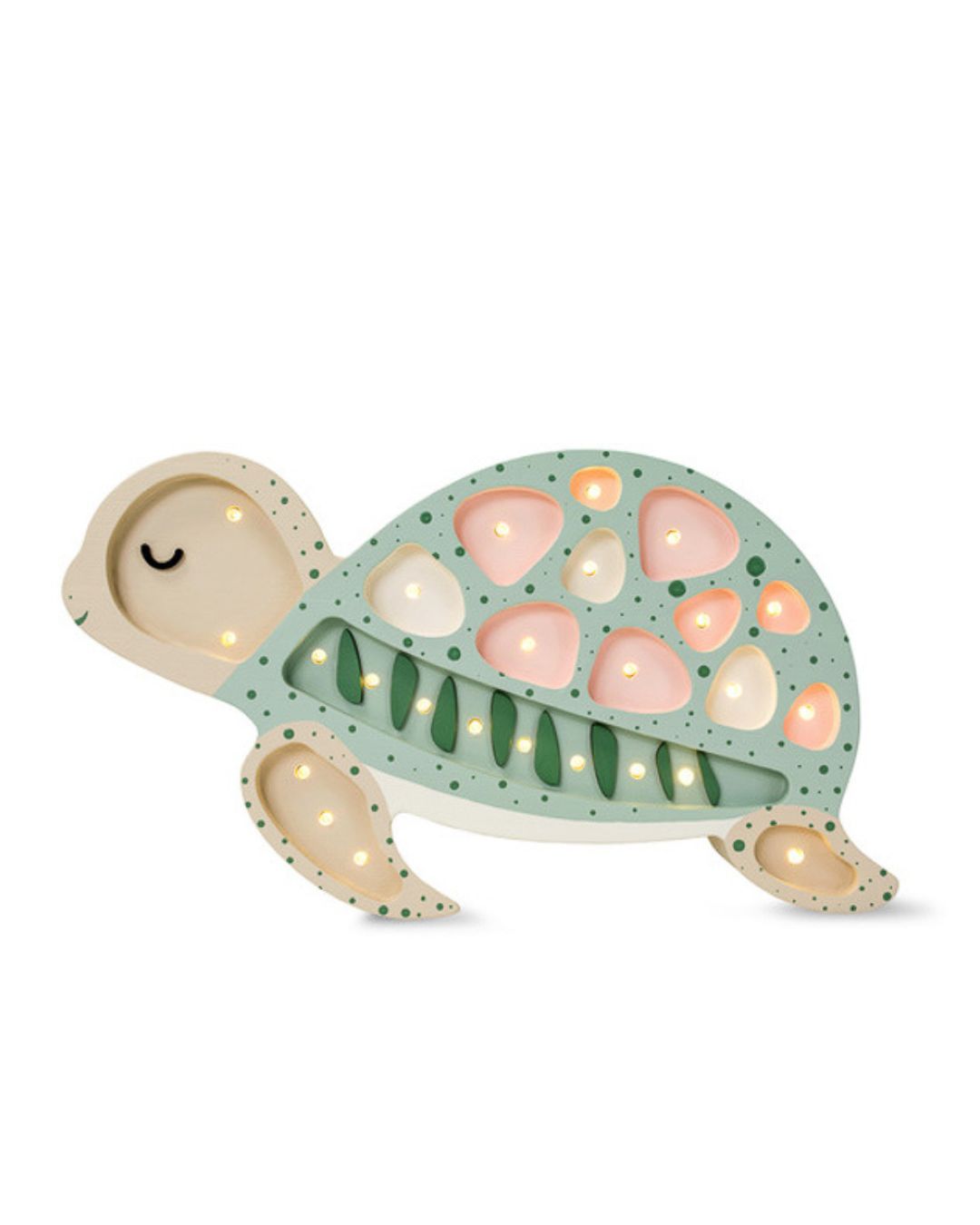 Little Lights Night Light Turtle, Seafoam Pink