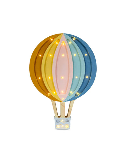 Små ljus, nattlampa, flygande ballong, retro regnbåge