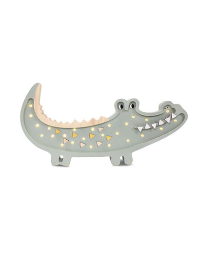 Little Lights Night Light Crocodile, Pastell Khaki