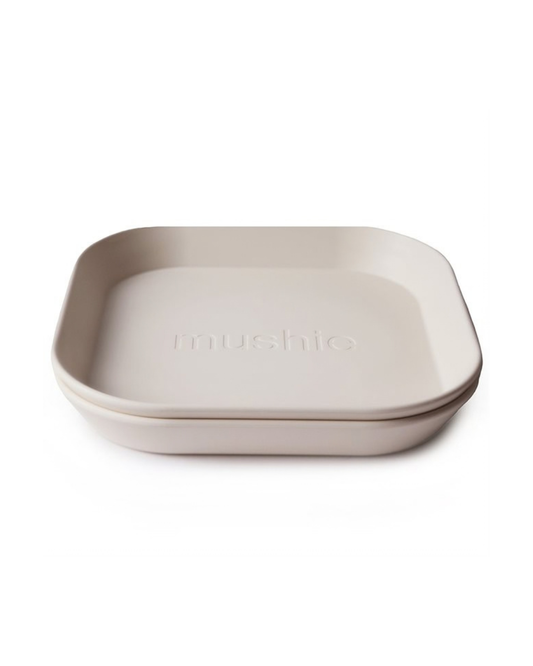 Mushie, Plate 2pcs, Ivory