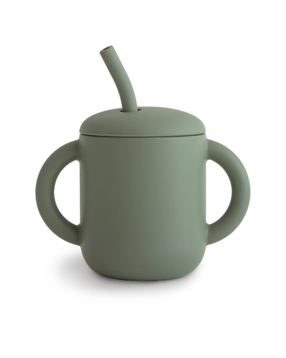 Mushie, Silicone Straw Mug, Dried Thyme