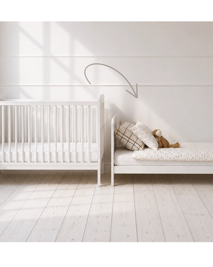 Woodies, Cot bed 2 IN 1 Classic Cot Bed 70x140 cm, White