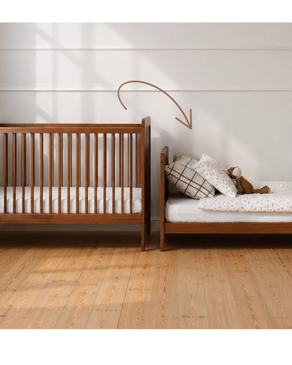 Woodies, Pinnasänky 2 IN 1 Classic Cot Bed 70x140 cm, Pähkinä