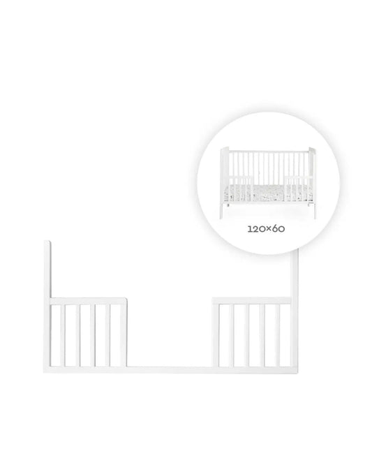 Woodies, Pinnasängyn (60x120 cm) Turvalaita Daybed, White