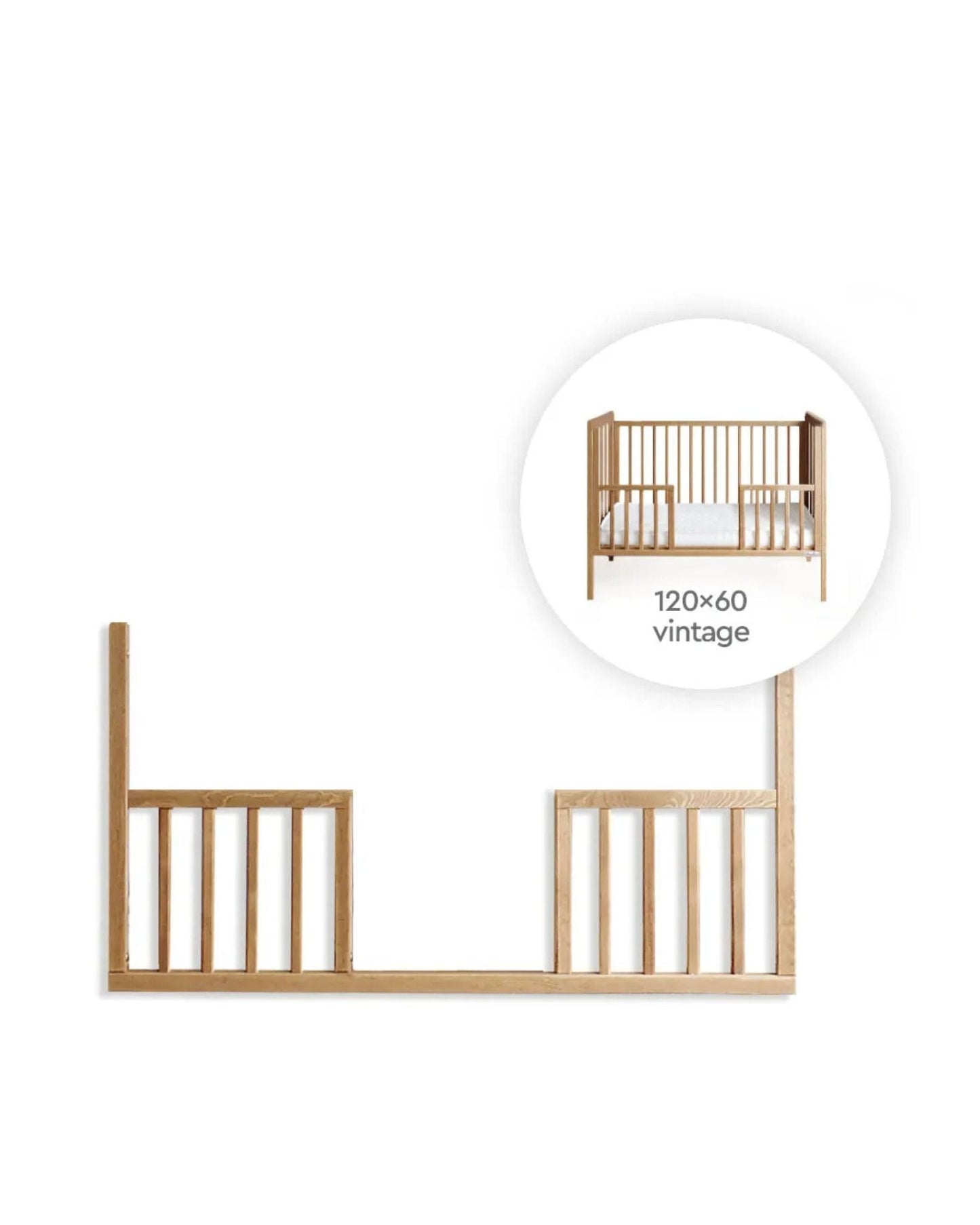 Woodies, Classic, Pinnasängyn (60x120 cm) Turvalaita Daybed, Pähkinä