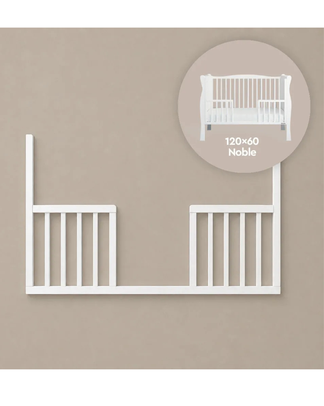 Woodies, Noble, Safety Rail DayBed 60x120 cm, White