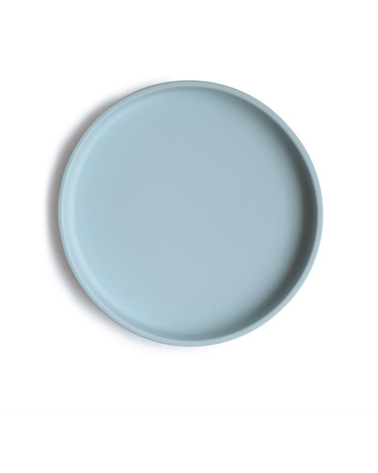 Mushie Silicone plate with suction cup, Classic Powder Blue