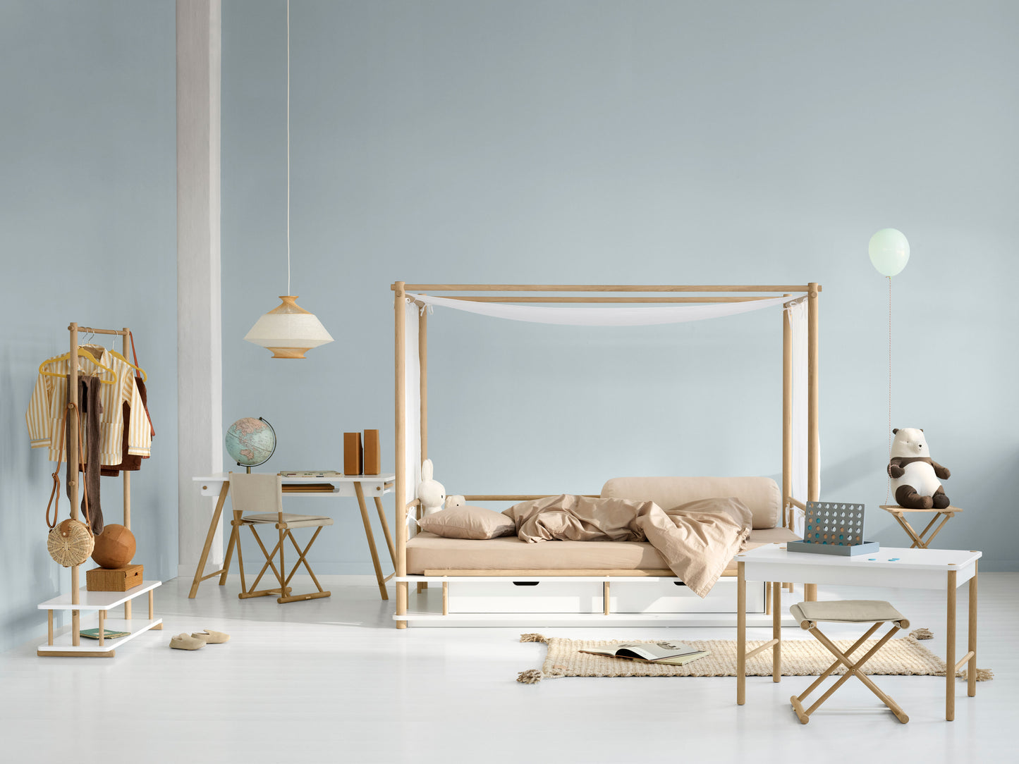 Oliver Furniture, Camp, Katossänky 90x180 cm, White/Oak