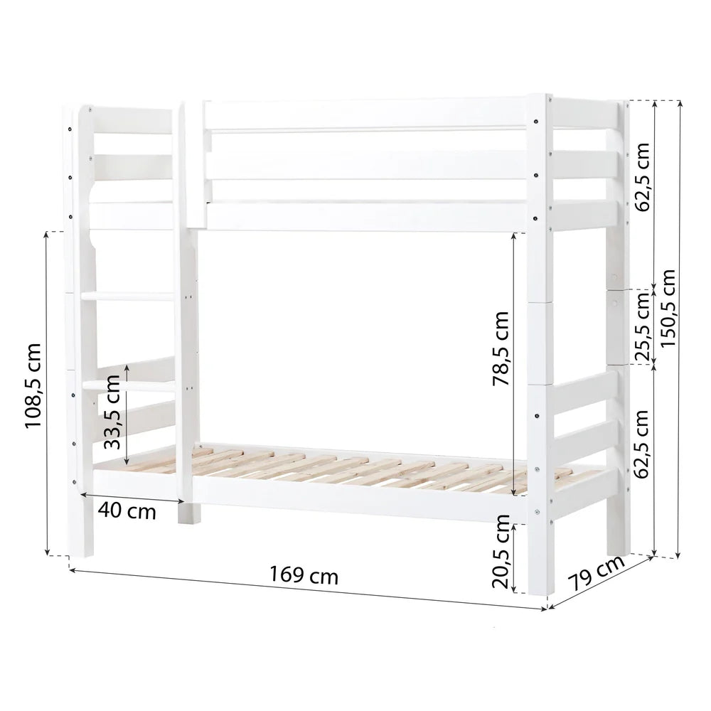 Hoppekids, ECO Luxury, Bunk bed 70x160 cm (convertible), White