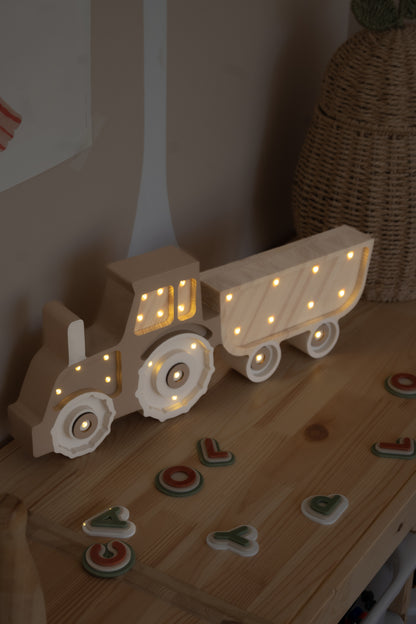 Little Lights Yövalo Tractor, Coffee Cream