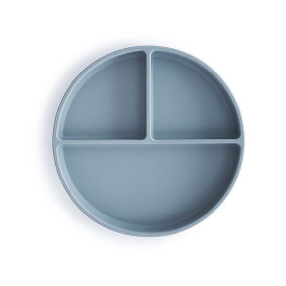 Mushie Silikonilautanen Imukupilla, Powder Blue