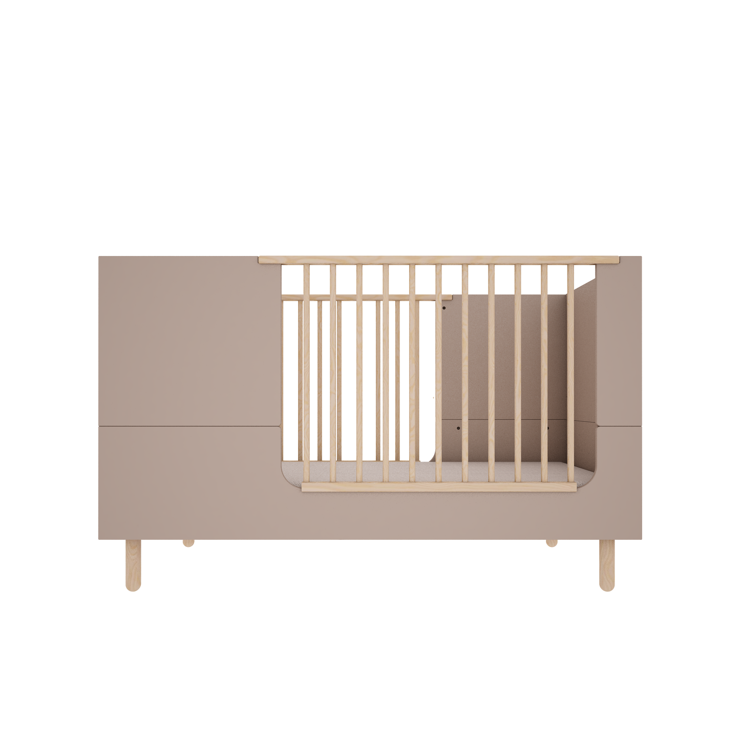 Wood Luck Design, Cot &amp; Junior Bed 2 IN 1, 70x140 cm, Truffle