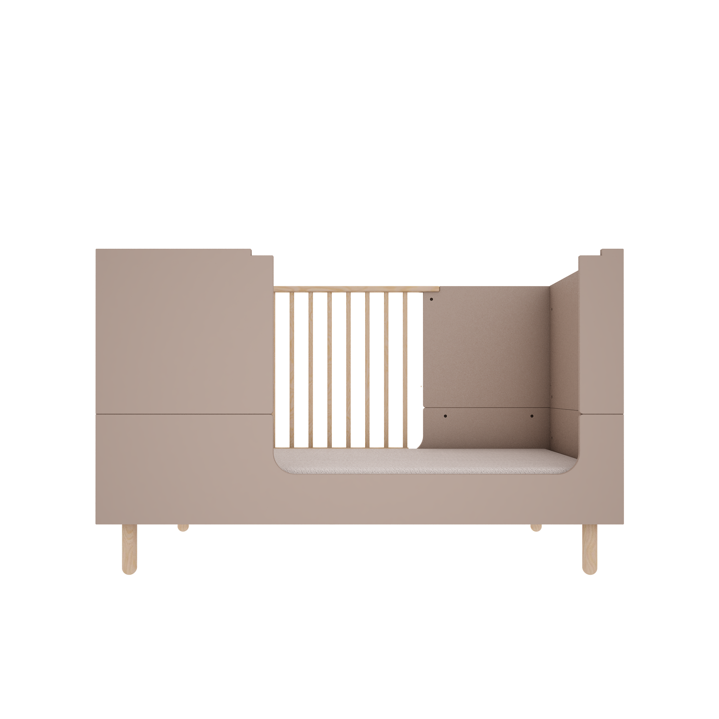 Wood Luck Design, Cot &amp; Junior Bed 2 IN 1, 70x140 cm, Truffle