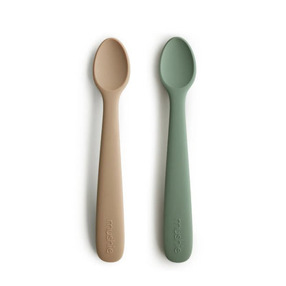 Mushie Silicone Spoon Set 2pcs, Dried Thyme/Natural
