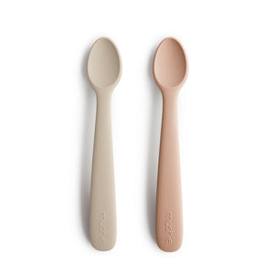 Mushie Silikoni Lusikkasetti 2kpl, Blush/Shifting Sand