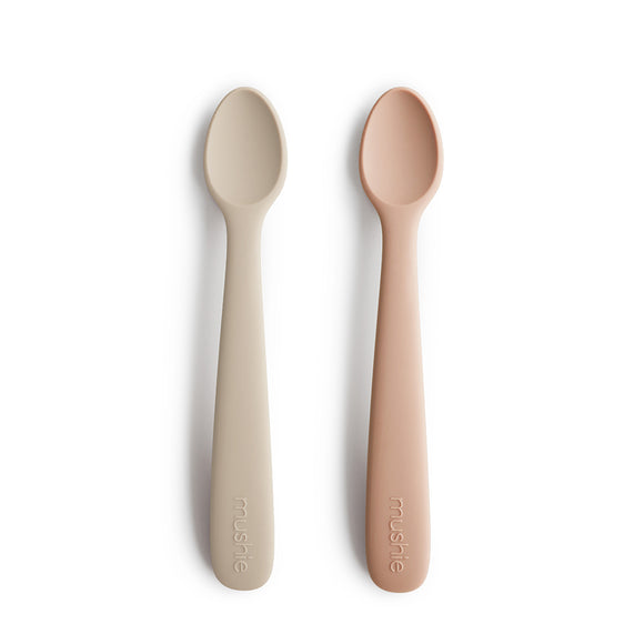 Mushie Silikoni Lusikkasetti 2kpl, Blush/Shifting Sand