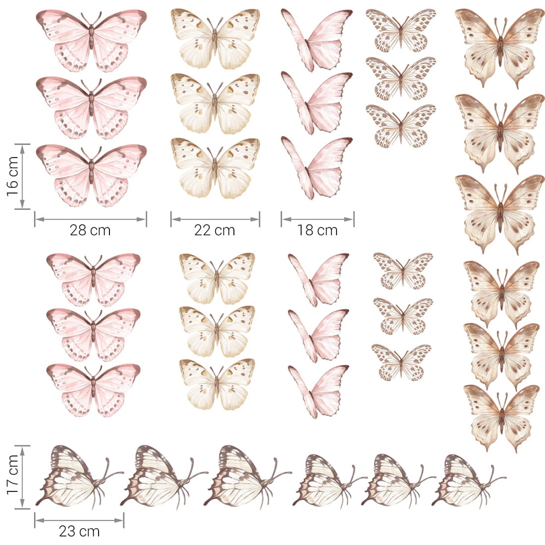 Pastelowelove, Seinätarra Setti, Butterflies