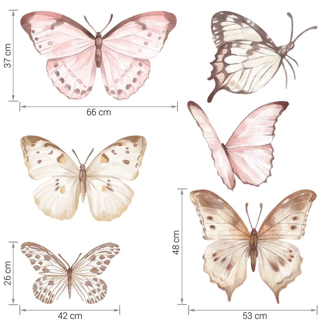 Pastelowelove, Seinätarra Setti L, Butterflies
