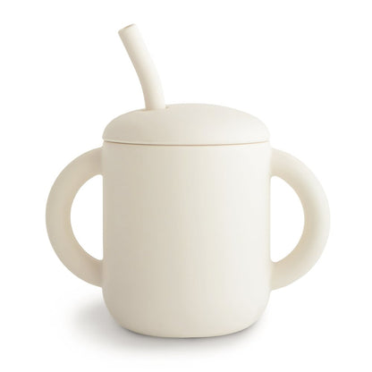 Mushie, silikonhallmugg, elfenben
