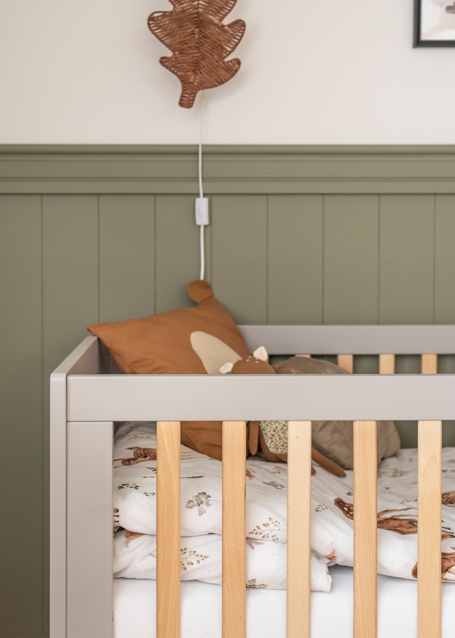 Pinio Swing Cot 2IN1 70x140 Gray Children s Fairytale Forest Lasten Satumetsa