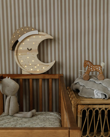 Little Lights, Yövalo, Moon, Cappuccino Wood
