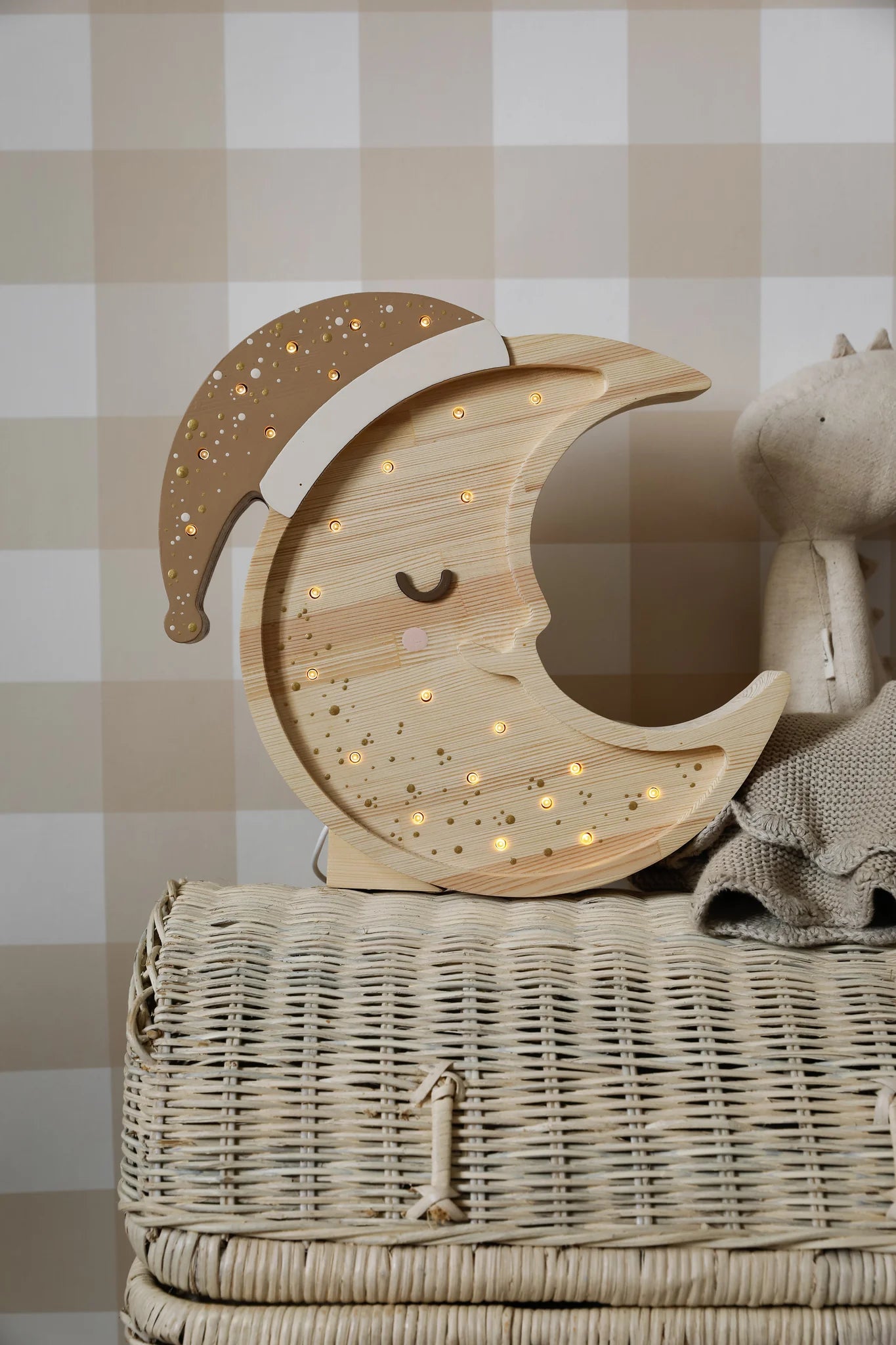 Little Lights, Yövalo, Moon, Cappuccino Wood