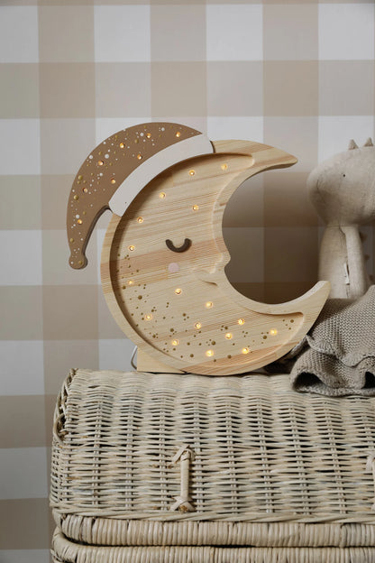 Little Lights, Yövalo, Moon, Cappuccino Wood