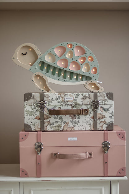 Little Lights Night Light Turtle, Seafoam Pink