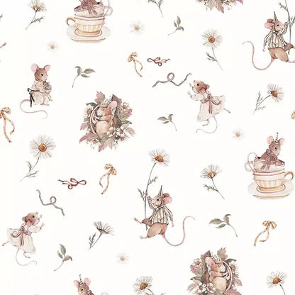 Mouse and Daisies White, Tapetti