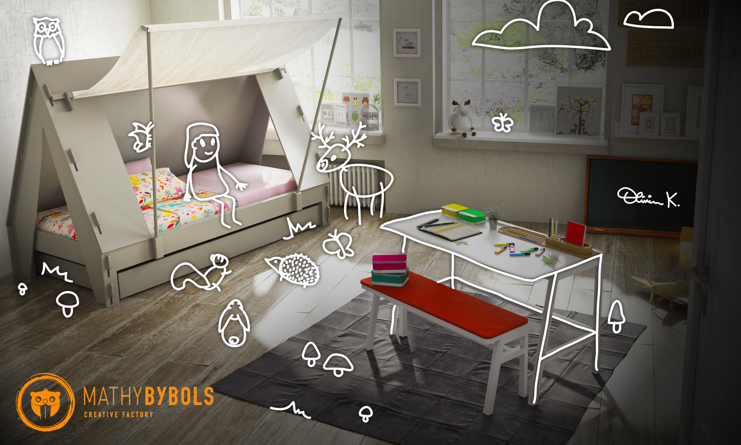 Mathy By Bols Säng 90x200, Tält Enkel &amp; Utdragssäng