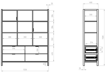 Bellamy, Versa bokhylla liten, latte